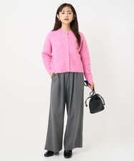 F1SBD50160 MK MICHEL KLEIN(小さいサイズ)(メゾン ドゥ サンク) 【小さいサイズ】ヘアリーニットカーディガン/洗える ピンク