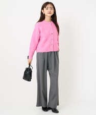 F1SBD50160 MK MICHEL KLEIN(小さいサイズ)(メゾン ドゥ サンク) 【小さいサイズ】ヘアリーニットカーディガン/洗える ピンク