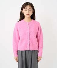 F1SBD50160 MK MICHEL KLEIN(小さいサイズ)(メゾン ドゥ サンク) 【小さいサイズ】ヘアリーニットカーディガン/洗える ピンク