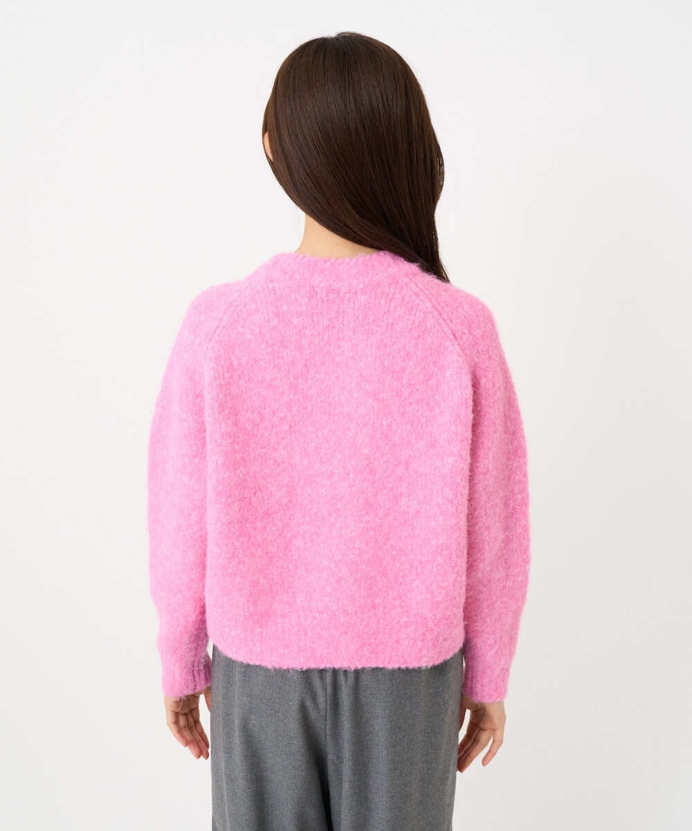 F1SBD50160 MK MICHEL KLEIN(小さいサイズ)(メゾン ドゥ サンク) 【小さいサイズ】ヘアリーニットカーディガン/洗える ピンク