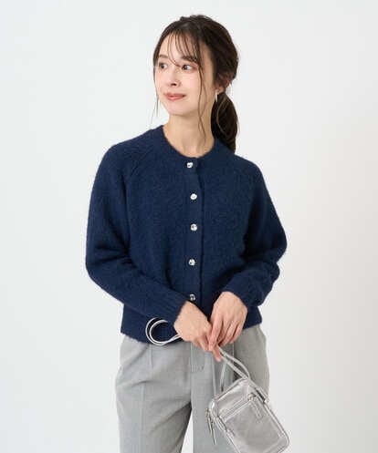 F1SBD50160 MK MICHEL KLEIN(小さいサイズ) 【小さいサイズ】ヘアリーニットカーディガン/洗える