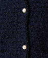 F1SDD10190 MK MICHEL KLEIN(小さいサイズ)(メゾン ドゥ サンク) 【小さいサイズ】ニットツィードジャケット/洗える ネイビー