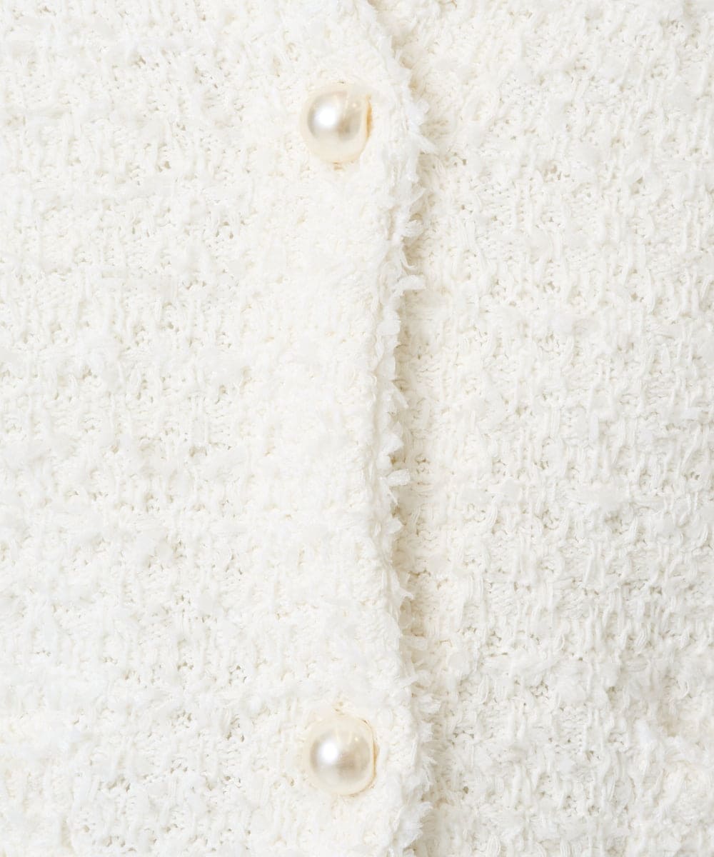 F1SDD10190 MK MICHEL KLEIN(小さいサイズ)(メゾン ドゥ サンク) 【小さいサイズ】ニットツィードジャケット/洗える ネイビー