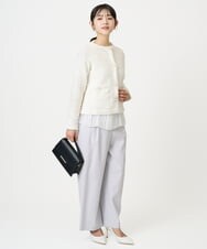 F1SDD10190 MK MICHEL KLEIN(小さいサイズ)(メゾン ドゥ サンク) 【小さいサイズ】ニットツィードジャケット/洗える ネイビー