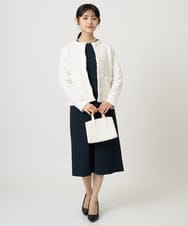 F1SDD10190 MK MICHEL KLEIN(小さいサイズ)(メゾン ドゥ サンク) 【小さいサイズ】ニットツィードジャケット/洗える ネイビー