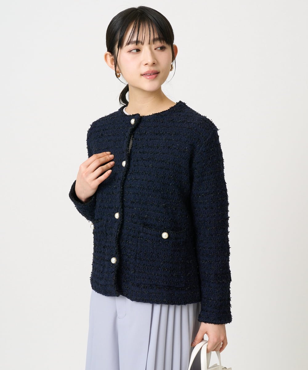 小さいサイズ】ニットツィードジャケット/洗える(その他のジャケット