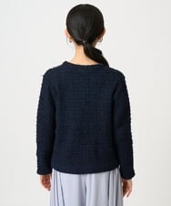 F1SDD10190 MK MICHEL KLEIN(小さいサイズ)(メゾン ドゥ サンク) 【小さいサイズ】ニットツィードジャケット/洗える ネイビー