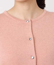 F1SDD61140 MK MICHEL KLEIN(小さいサイズ)(メゾン ドゥ サンク) キラキラ ラメニットカーディガン/洗える サーモンオレンジ