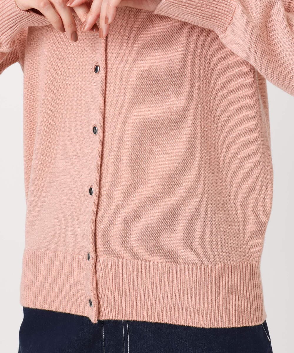 F1SDD61140 MK MICHEL KLEIN(小さいサイズ)(メゾン ドゥ サンク) キラキラ ラメニットカーディガン/洗える サーモンオレンジ