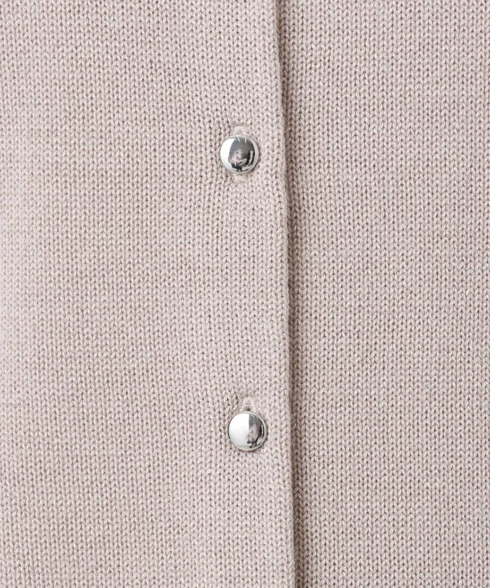 F1SDD61140 MK MICHEL KLEIN(小さいサイズ)(メゾン ドゥ サンク) キラキラ ラメニットカーディガン/洗える サーモンオレンジ