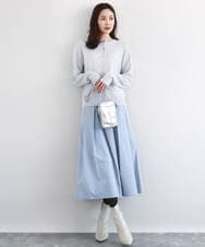 F1SDD61140 MK MICHEL KLEIN(小さいサイズ)(メゾン ドゥ サンク) キラキラ ラメニットカーディガン/洗える サーモンオレンジ