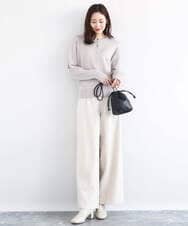 F1SDD61140 MK MICHEL KLEIN(小さいサイズ)(メゾン ドゥ サンク) キラキラ ラメニットカーディガン/洗える サーモンオレンジ