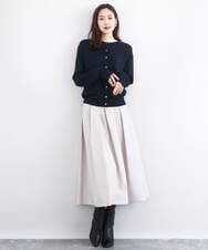 F1SDD61140 MK MICHEL KLEIN(小さいサイズ)(メゾン ドゥ サンク) キラキラ ラメニットカーディガン/洗える サーモンオレンジ