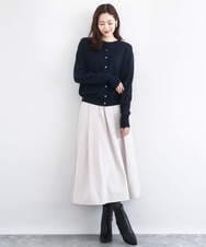 F1SDD61140 MK MICHEL KLEIN(小さいサイズ)(メゾン ドゥ サンク) キラキラ ラメニットカーディガン/洗える サーモンオレンジ