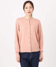 F1SDD61140 MK MICHEL KLEIN(小さいサイズ)(メゾン ドゥ サンク) キラキラ ラメニットカーディガン/洗える サーモンオレンジ