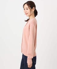 F1SDD61140 MK MICHEL KLEIN(小さいサイズ)(メゾン ドゥ サンク) キラキラ ラメニットカーディガン/洗える サーモンオレンジ