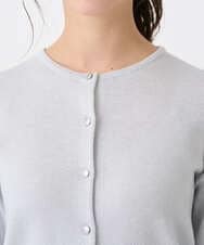 F1SDD61140 MK MICHEL KLEIN(小さいサイズ)(メゾン ドゥ サンク) 【小さいサイズ】キラキラ ラメニットカーディガン/洗える ライトグレー