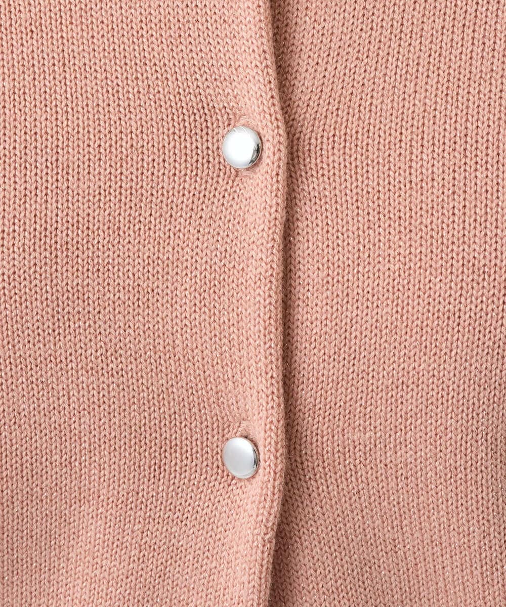 F1SDD61140 MK MICHEL KLEIN(小さいサイズ)(メゾン ドゥ サンク) 【小さいサイズ】キラキラ ラメニットカーディガン/洗える ライトグレー