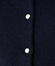 F1SDD61140 MK MICHEL KLEIN(小さいサイズ)(メゾン ドゥ サンク) 【小さいサイズ】キラキラ ラメニットカーディガン/洗える ライトグレー