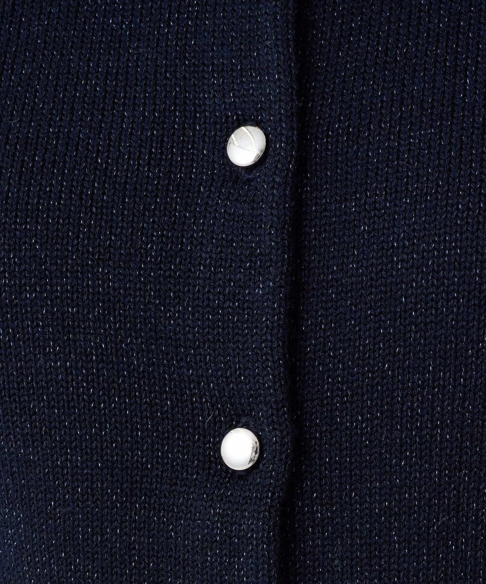 F1SDD61140 MK MICHEL KLEIN(小さいサイズ)(メゾン ドゥ サンク) 【小さいサイズ】キラキラ ラメニットカーディガン/洗える ライトグレー