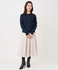 F1SDD61140 MK MICHEL KLEIN(小さいサイズ)(メゾン ドゥ サンク) 【小さいサイズ】キラキラ ラメニットカーディガン/洗える ライトグレー