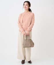 F1SDD61140 MK MICHEL KLEIN(小さいサイズ)(メゾン ドゥ サンク) 【小さいサイズ】キラキラ ラメニットカーディガン/洗える ライトグレー