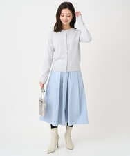 F1SDD61140 MK MICHEL KLEIN(小さいサイズ)(メゾン ドゥ サンク) 【小さいサイズ】キラキラ ラメニットカーディガン/洗える ライトグレー