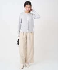 F1SDD61140 MK MICHEL KLEIN(小さいサイズ)(メゾン ドゥ サンク) 【小さいサイズ】キラキラ ラメニットカーディガン/洗える ライトグレー