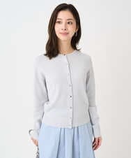 F1SDD61140 MK MICHEL KLEIN(小さいサイズ)(メゾン ドゥ サンク) 【小さいサイズ】キラキラ ラメニットカーディガン/洗える ライトグレー