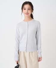 F1SDD61140 MK MICHEL KLEIN(小さいサイズ)(メゾン ドゥ サンク) 【小さいサイズ】キラキラ ラメニットカーディガン/洗える ライトグレー