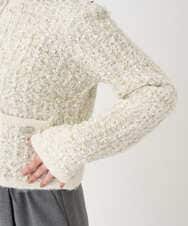 F1SDD62200 MK MICHEL KLEIN(小さいサイズ)(メゾン ドゥ サンク) 【小さいサイズ】ツイードニットジャケット/洗える ホワイト