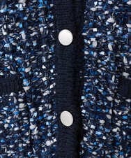 F1SDD62200 MK MICHEL KLEIN(小さいサイズ)(メゾン ドゥ サンク) 【小さいサイズ】ツイードニットジャケット/洗える ホワイト