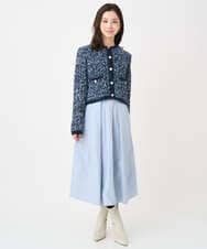 F1SDD62200 MK MICHEL KLEIN(小さいサイズ)(メゾン ドゥ サンク) 【小さいサイズ】ツイードニットジャケット/洗える ホワイト