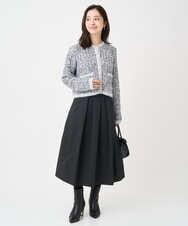 F1SDD62200 MK MICHEL KLEIN(小さいサイズ)(メゾン ドゥ サンク) 【小さいサイズ】ツイードニットジャケット/洗える ホワイト