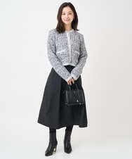 F1SDD62200 MK MICHEL KLEIN(小さいサイズ)(メゾン ドゥ サンク) 【小さいサイズ】ツイードニットジャケット/洗える ホワイト