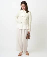 F1SDD62200 MK MICHEL KLEIN(小さいサイズ)(メゾン ドゥ サンク) 【小さいサイズ】ツイードニットジャケット/洗える ホワイト