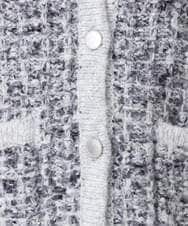 F1SDD62200 MK MICHEL KLEIN(小さいサイズ)(メゾン ドゥ サンク) ツイードニットジャケット/洗える グレー