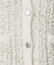 F1SDD62200 MK MICHEL KLEIN(小さいサイズ)(メゾン ドゥ サンク) ツイードニットジャケット/洗える グレー