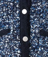 F1SDD62200 MK MICHEL KLEIN(小さいサイズ)(メゾン ドゥ サンク) ツイードニットジャケット/洗える グレー