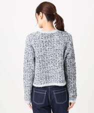 F1SDD62200 MK MICHEL KLEIN(小さいサイズ)(メゾン ドゥ サンク) ツイードニットジャケット/洗える グレー