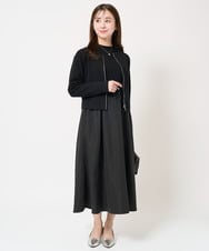 F1SFA20180 MK MICHEL KLEIN(小さいサイズ)(メゾン ドゥ サンク) 【小さいサイズ】ジップアップニットブルゾン/洗える ライトグレー