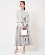 F1SFA20180 MK MICHEL KLEIN(小さいサイズ)(メゾン ドゥ サンク) 【小さいサイズ】ジップアップニットブルゾン/洗える ライトグレー