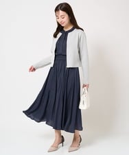 F1SFA20180 MK MICHEL KLEIN(小さいサイズ)(メゾン ドゥ サンク) 【小さいサイズ】ジップアップニットブルゾン/洗える ライトグレー