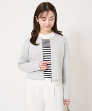 F1SFA20180 MK MICHEL KLEIN(小さいサイズ)(メゾン ドゥ サンク) 【小さいサイズ】ジップアップニットブルゾン/洗える ライトグレー