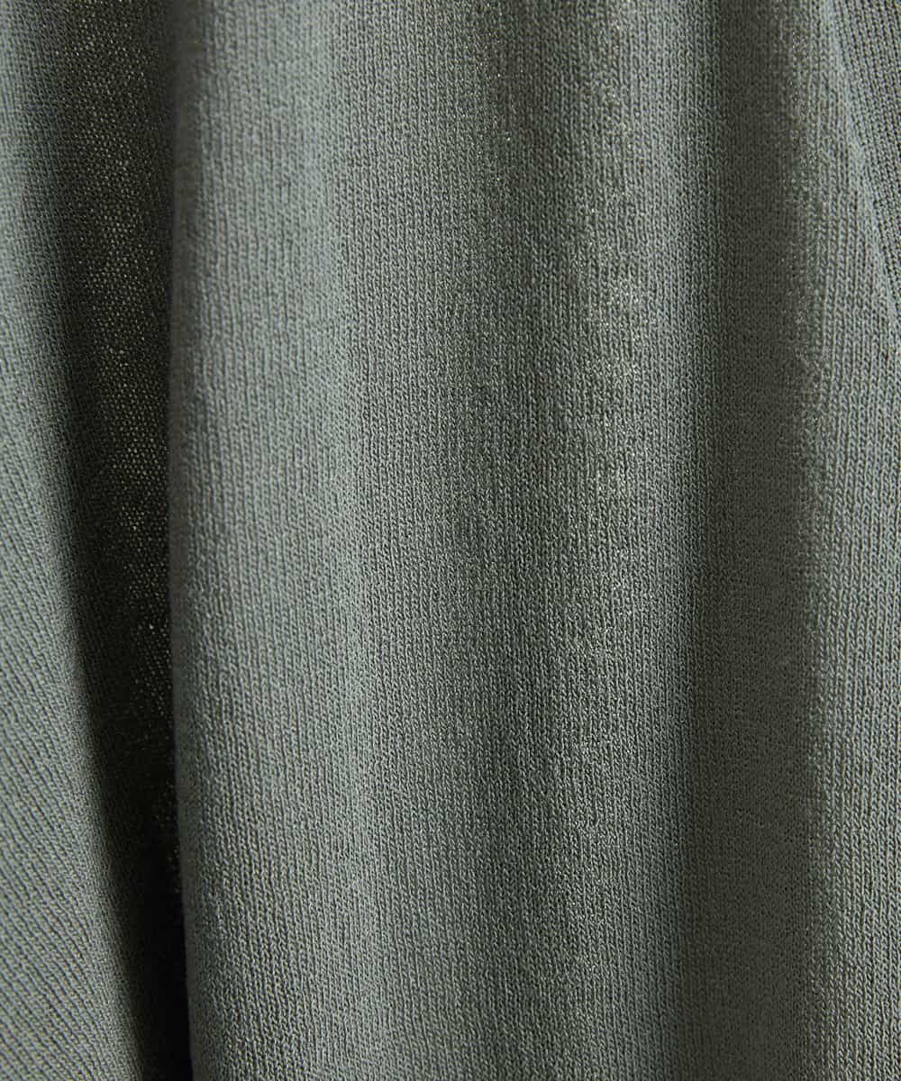 F1SFP01110 MK MICHEL KLEIN(小さいサイズ)(メゾン ドゥ サンク) 【小さいサイズ/洗える】ショート丈ドルマンスリーブカーディガン グリーン