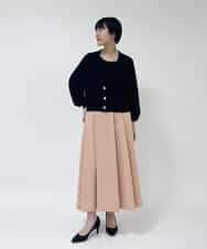 F1SFP01110 MK MICHEL KLEIN(小さいサイズ)(メゾン ドゥ サンク) 【小さいサイズ/洗える】ショート丈ドルマンスリーブカーディガン グリーン