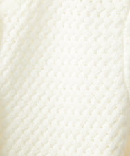 F1SFV11180 MK MICHEL KLEIN(小さいサイズ)(メゾン ドゥ サンク) 【小さいサイズ】バスケット編みニットジャケット風カーディガン/洗える ネイビー