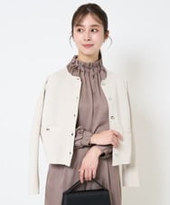 F1SGA31160 MK MICHEL KLEIN(小さいサイズ)(メゾン ドゥ サンク) 【小さいサイズ】ミラノリブニットカーディガン/洗える グレージュ