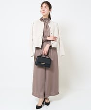 F1SGA31160 MK MICHEL KLEIN(小さいサイズ)(メゾン ドゥ サンク) 【小さいサイズ】ミラノリブニットカーディガン/洗える グレージュ