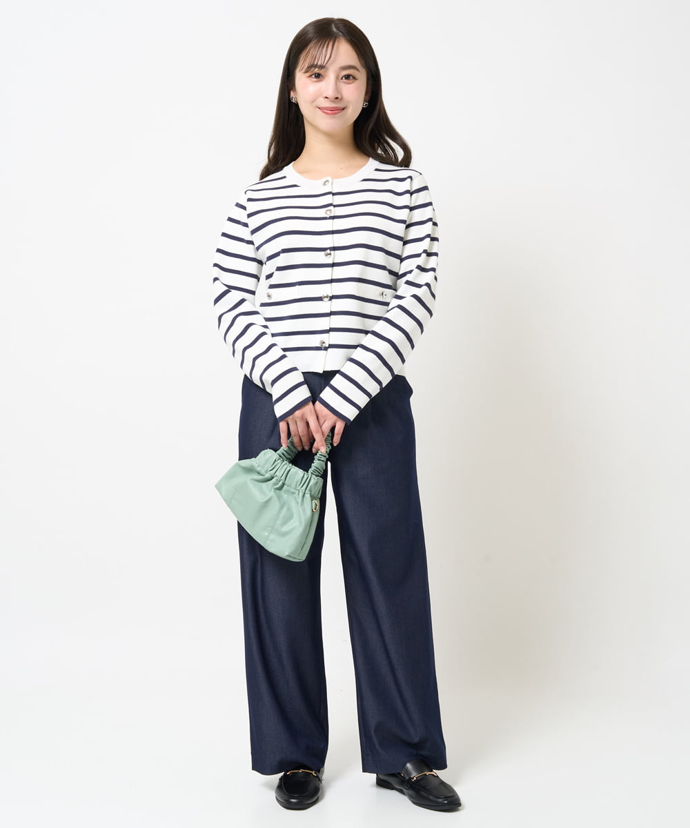 F1SGA31160 MK MICHEL KLEIN(小さいサイズ)(メゾン ドゥ サンク) 【小さいサイズ】ミラノリブニットカーディガン/洗える グレージュ